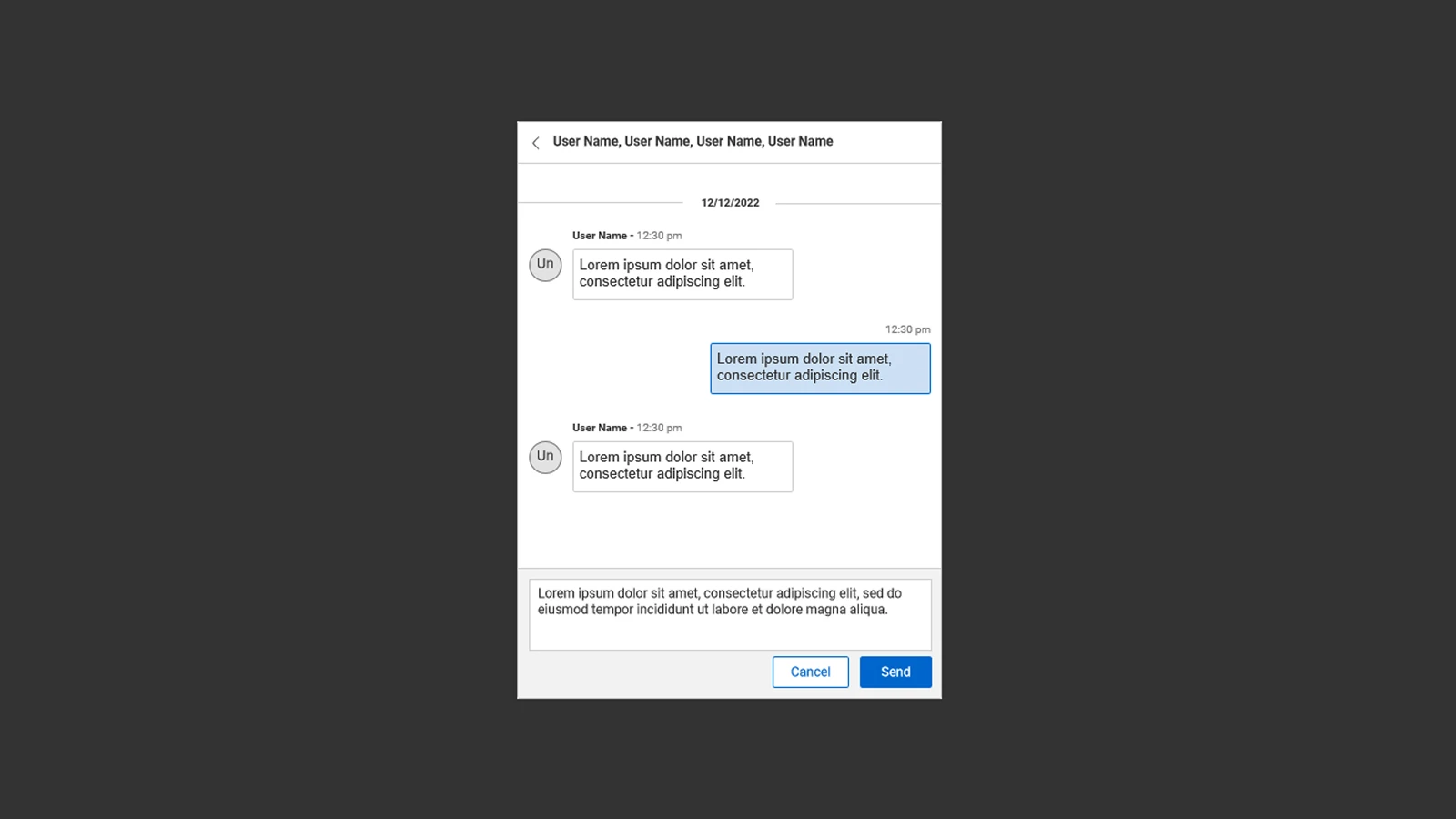 In-product messaging app