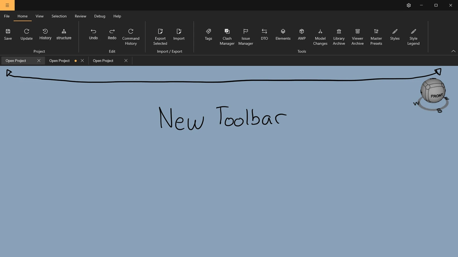 New toolbar design