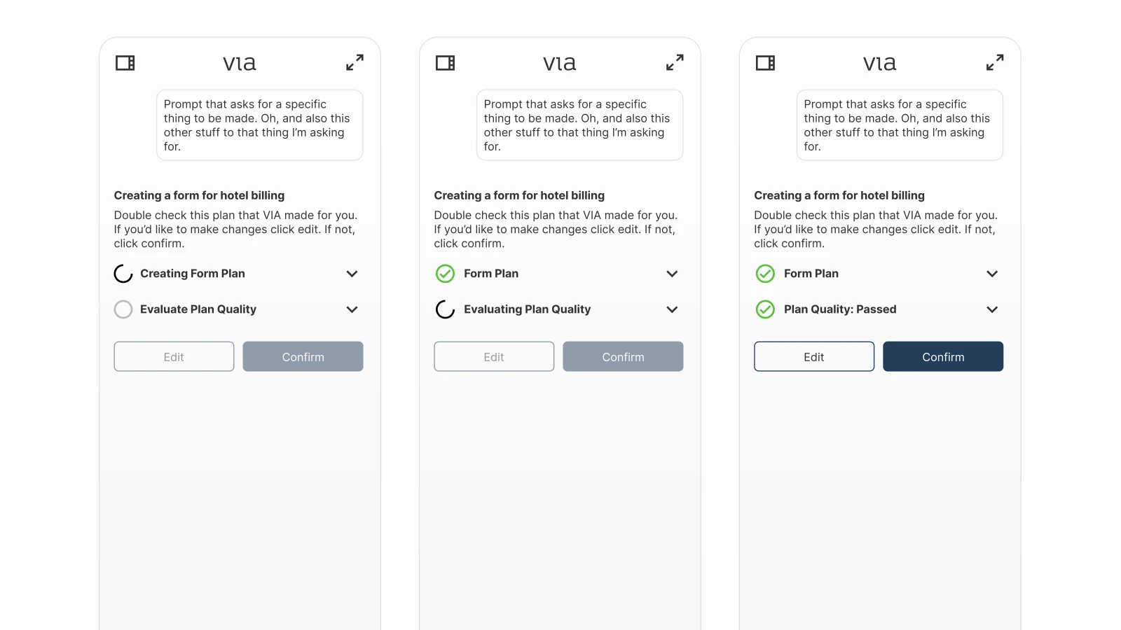 Pre-build summary UI
